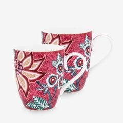 Flower Festival Kırmızı İkili Büyük Mug Seti 350ml