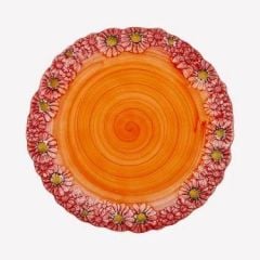 Kırmızı Seramik Servis Tabağı 36 Cm Camomilla Collection by Edelweiss Italy