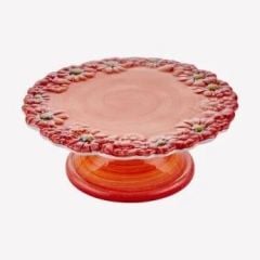 Kırmızı Seramik Kek Standı 22 Cm Camomilla