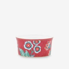 Ramequin Round Flower Festival Dark Pink 8.7x4.3cm