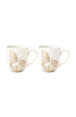 Set/2 Mugs Large Royal White