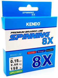Kendo Spinning 8X Fighting 150 mt Örgü ip (Apple Green)