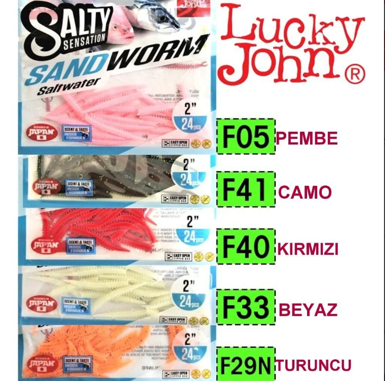 Lucky John Sandworm 5cm 24pc LRF Silikonu