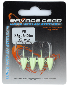 Savage gear LRF Micro sandeel jigghead 2g #8 4pcs Glow Sahte Balık
