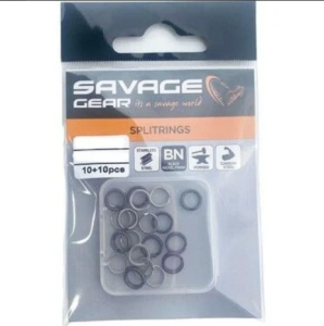 Savage Gear Split ring SS+BLN 10+10