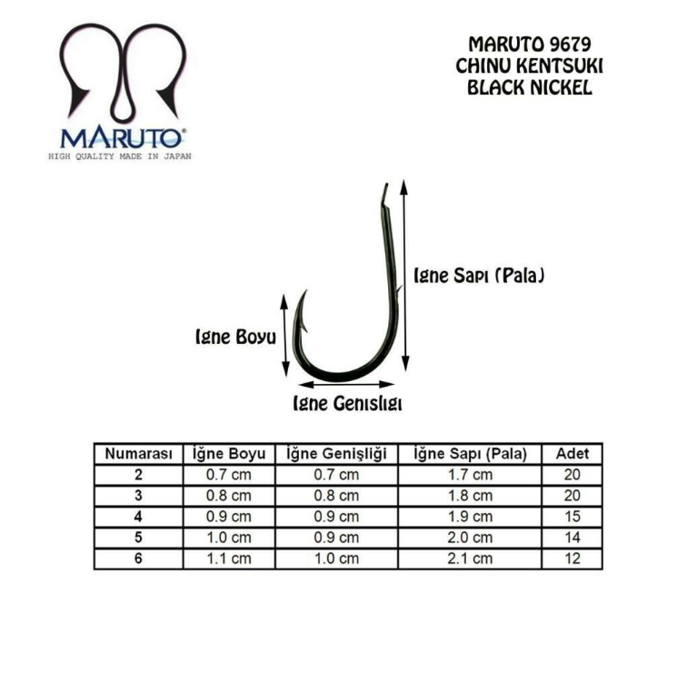 Maruto 9679NS Siyah Nikel Olta İğnesi