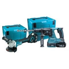 Makita DLX2156TJ1 Akülü Kombo Set (Avuç Taşlama + Kırıcı Delici)