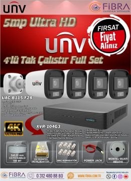 UNV 5MP 4'LÜ FULL TAK ÇALIŞTIR SET