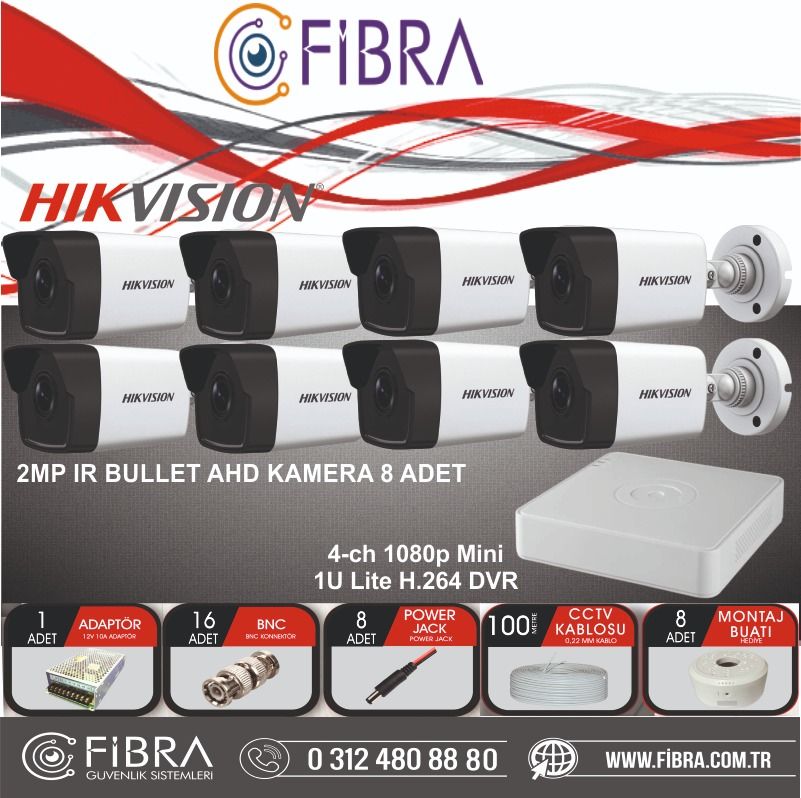HIKVISION 8 Li 2 Mp. AHD SET