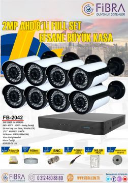 2mp Ahd Büyük Samsung 40m gece görüşlü Kasa tak çalıştır 8'li Set