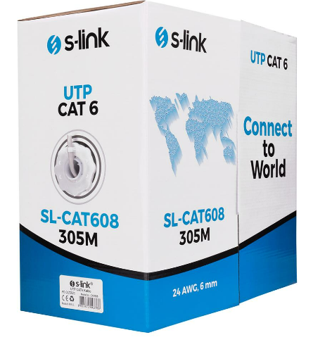 S-link SL-CAT608 305mt Utp Cat6 Kablo 24awg