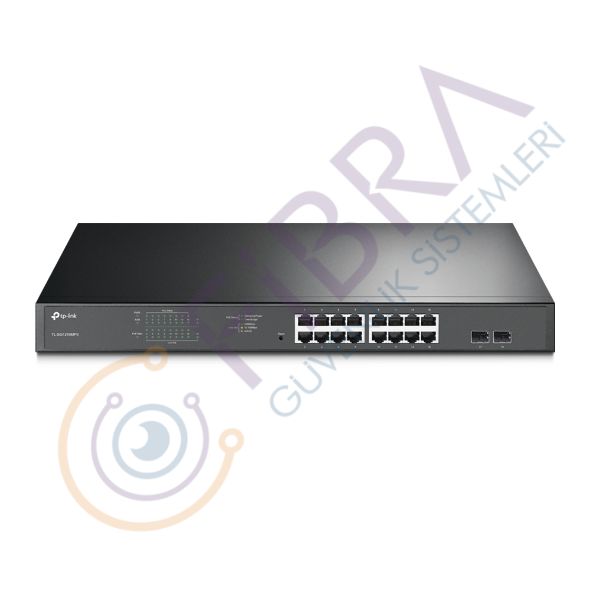 Tp-Link TL-SG1218MPE 16 Port 10-100-1000 Poe+ Switch 2 Port SFP Çelik Kasa Rack Mount