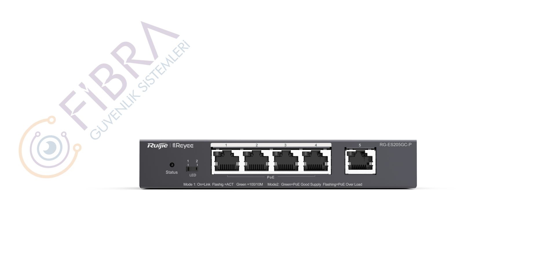 Ruijie-Reyee RG-ES205GC-P  4Port POE+ 10-100-1000 Mbps+1 Port 10-100-1000 Mbps Gb Yönetilebilir 54W