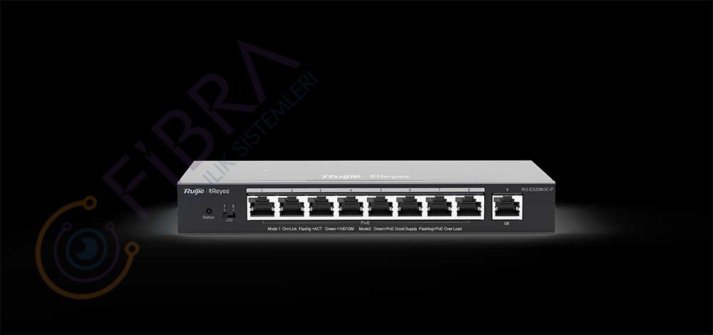 Ruijie-Reyee RG-ES209GC-P 8 Port POE+ 10-100-1000Mbps+1Port 10-100-1000Mbps Yönetilebilir Çelik 120W