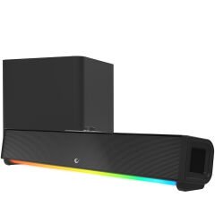 RAMPAGE RM-1 SOUNDWAVE PLUS SİYAH 2X15 WATT+34 WATT BT+USB+AUX+TF KARTLI GAMİNG SOUNDBAR