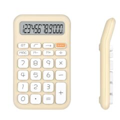 POWERMASTER PM-25408 KREM RENK BEYAZ TUŞ 12 HANELİ HESAP MAKİNESİ