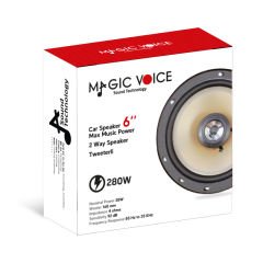 MAGICVOICE MV-399 6 16 CM 280 WATT ÇİFT YOLLU TWEETERLI TEKLİ OTO HOPARLÖR (YEDEK HOPARLÖR)