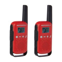 MOTOROLA TLKR-T42 KIRMIZI PMR EL TELSİZİ 2Lİ PAKET (4 KM)(3 ADET İNCE PİL)