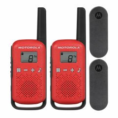 MOTOROLA TLKR-T42 KIRMIZI PMR EL TELSİZİ 2Lİ PAKET (4 KM)(3 ADET İNCE PİL)