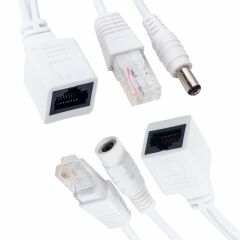 POWERMASTER PASİF POE SPLITTER DİŞİ ERKEK POWER UÇ IP KAMERA POE KABLOSU