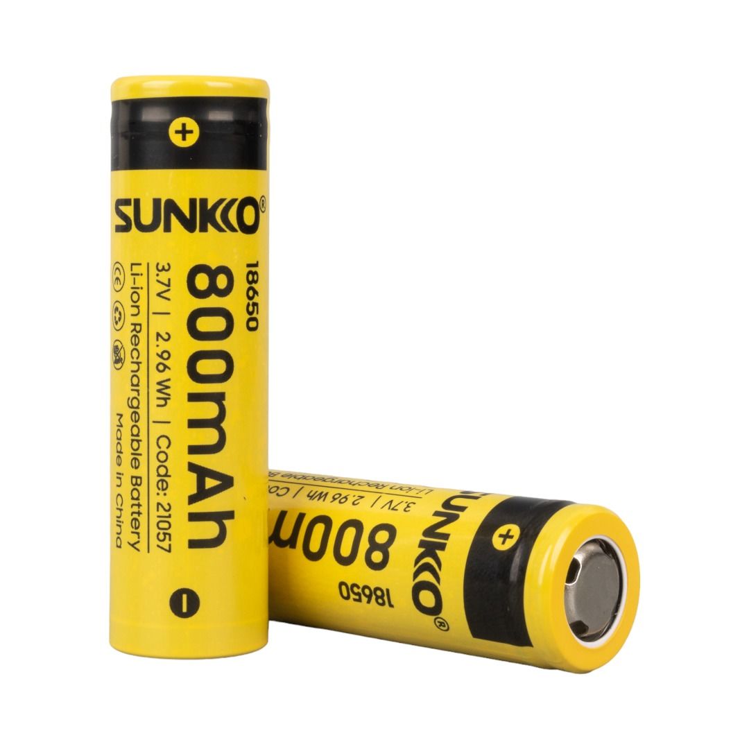 Sunkko 3.7 Volt 800 Mah 18650 Şarj Edilebilir Pil (Tekli)