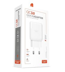 POWERWAY QC3 HIZLI 3000 MA 18W TÜM TELEFONLARA UYUMLU USB 3.0 ŞARJ KAFA SADE BAŞLIK ADAPTÖRÜ