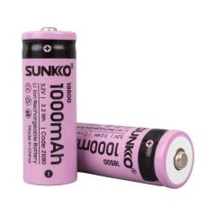 SUNKKO IFR 3.2 VOLT 1000 MAH 18500 ŞARJ EDİLEBİLİR PİL (1 ADET FİYATI)