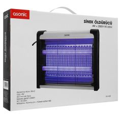 Asonic Siyah 4 Watt + 2000 Volt İki Ledli Sinek Öldürücü AS-A28