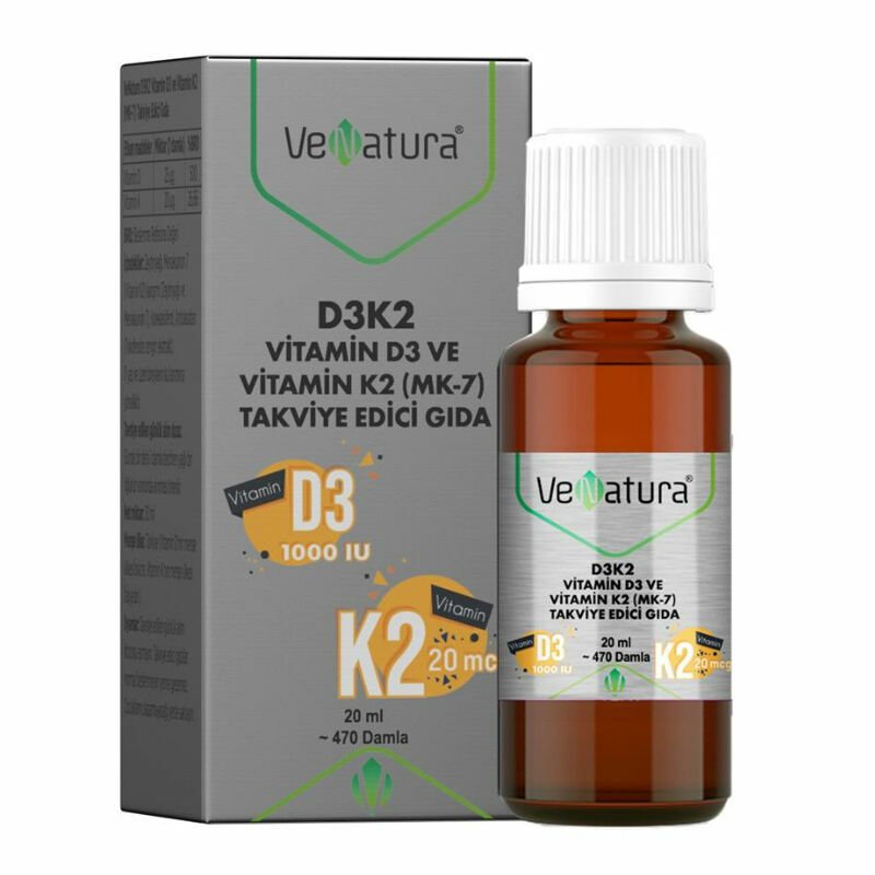 VeNatura Vitamin D3K2 Takviye Edici Gıda 20 ml
