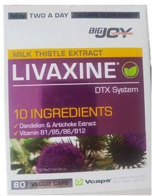 BIGJOY Vitamins Milk Thistle Extract Livaxine DTX System 60 Vegi Kapsül