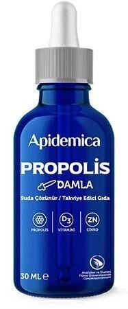 Arı Mucizesi Apidemica Propolis, D3 Vitamini ve Çinko içeren Damla 30 ml