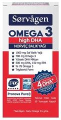 Sorvagen Omega 3 High DHA Norveç Balık Yağı 1000 mg 50 Kapsül
