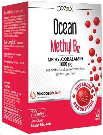 Ocean Methyl B12 1000 mcg Dilaltı Sprey