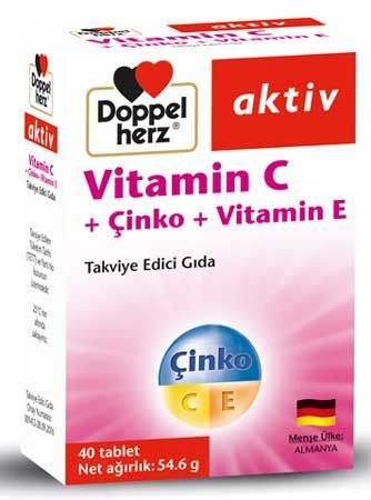 Doppelherz Vitamin C + Çinko + Vitamin E 40 Tablet