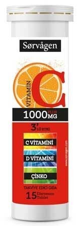 Sorvagen Vitamin C Plus 1000 mg 15 Efervesan Tablet