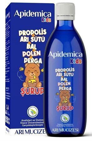 Arı Mucizesi Apidemica Kids Propolis, Arı Sütü, Bal, Polen, Perga içeren Allbee Şurup 150 ml