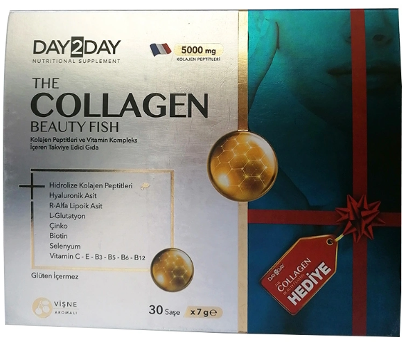 Day2Day The Collagen Beauty Fish 30 Saşe x 7 gr + Beauty Elastin Hediye