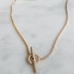 Taşlı zincir gold kolye