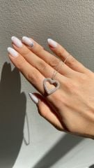 Taşlı heart kolye