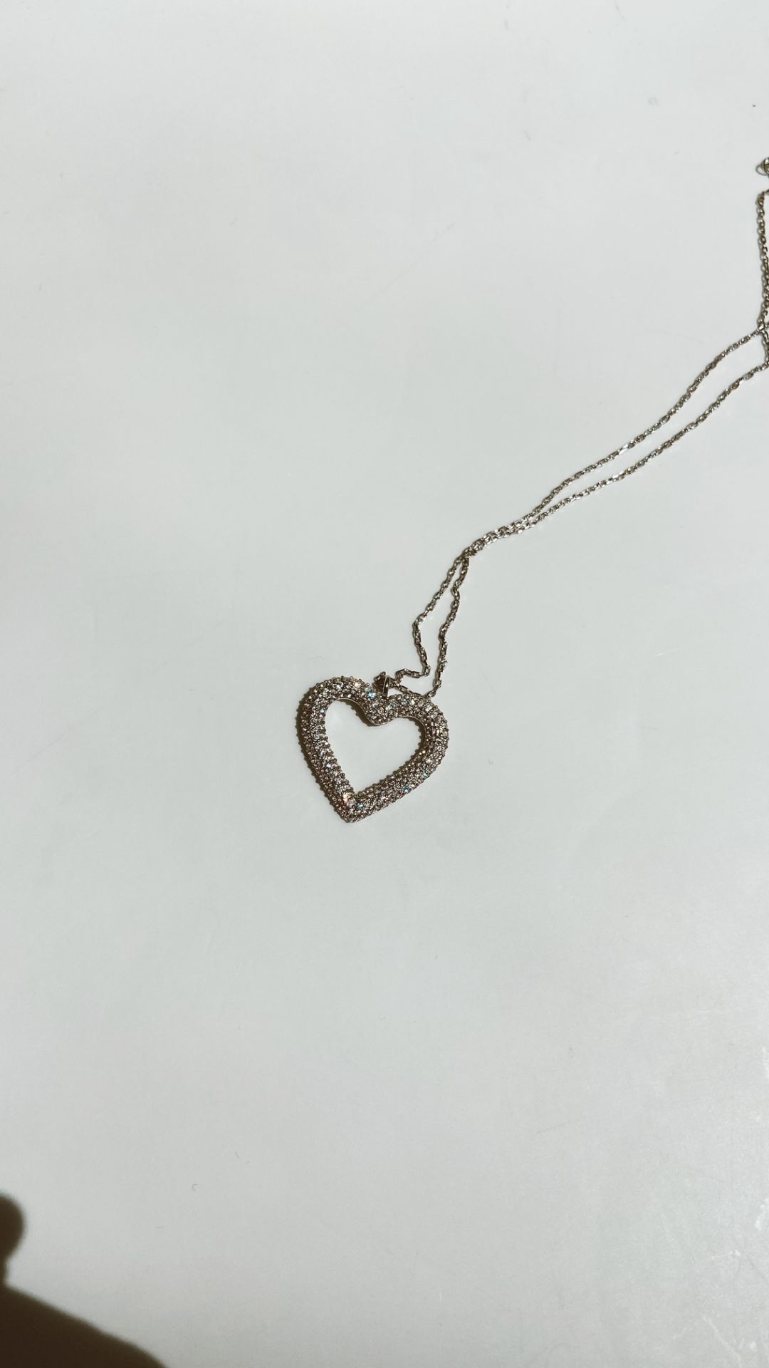 Taşlı heart kolye