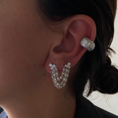 Taşlı earcuff küpe