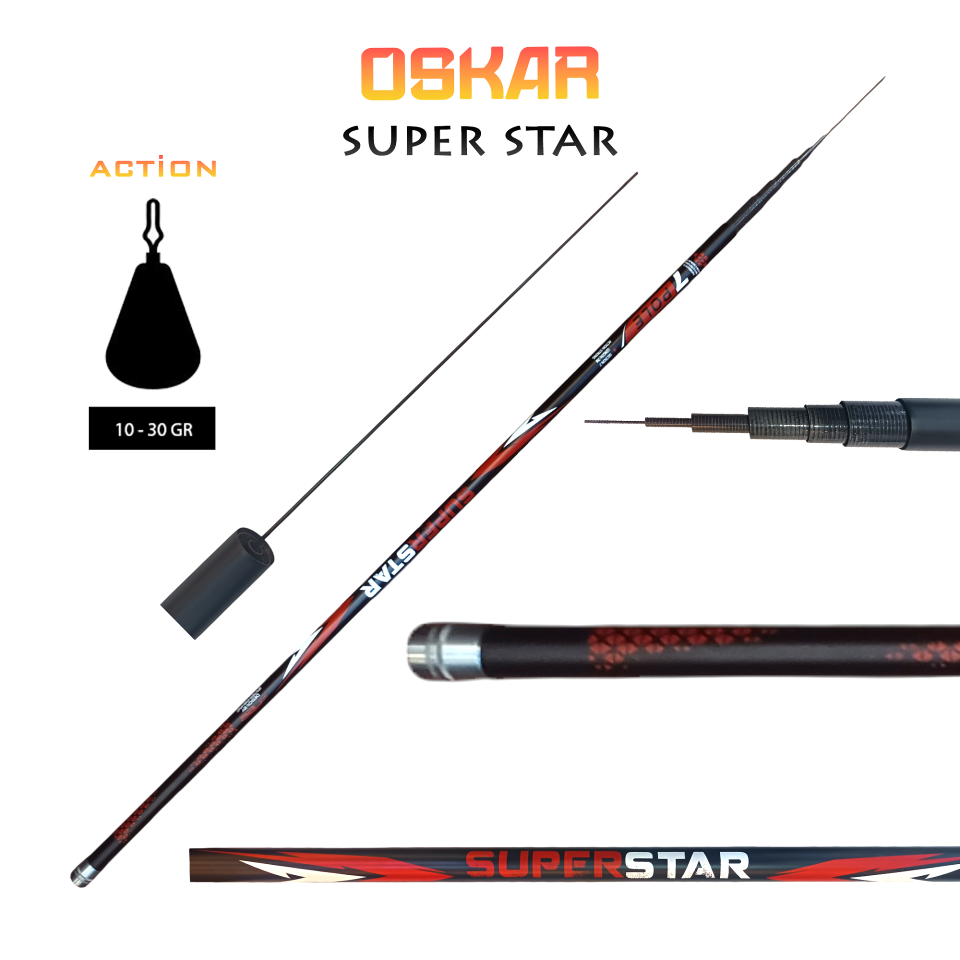 Oskar Carbon Super Star Göl Kamışı 600cm