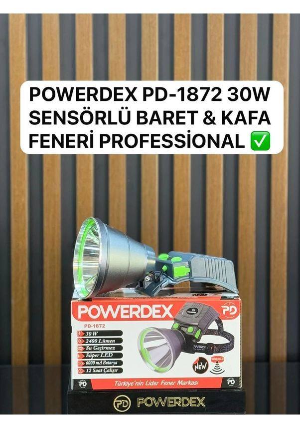 Powerdex Pd-1872 30w Profesyonel Sensörlü Baret Ve Kafa Feneri Siyah