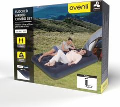 Avenli Çift Kişilik (Yastıklı+Pompalı) Şişme Yatak Seti 24032