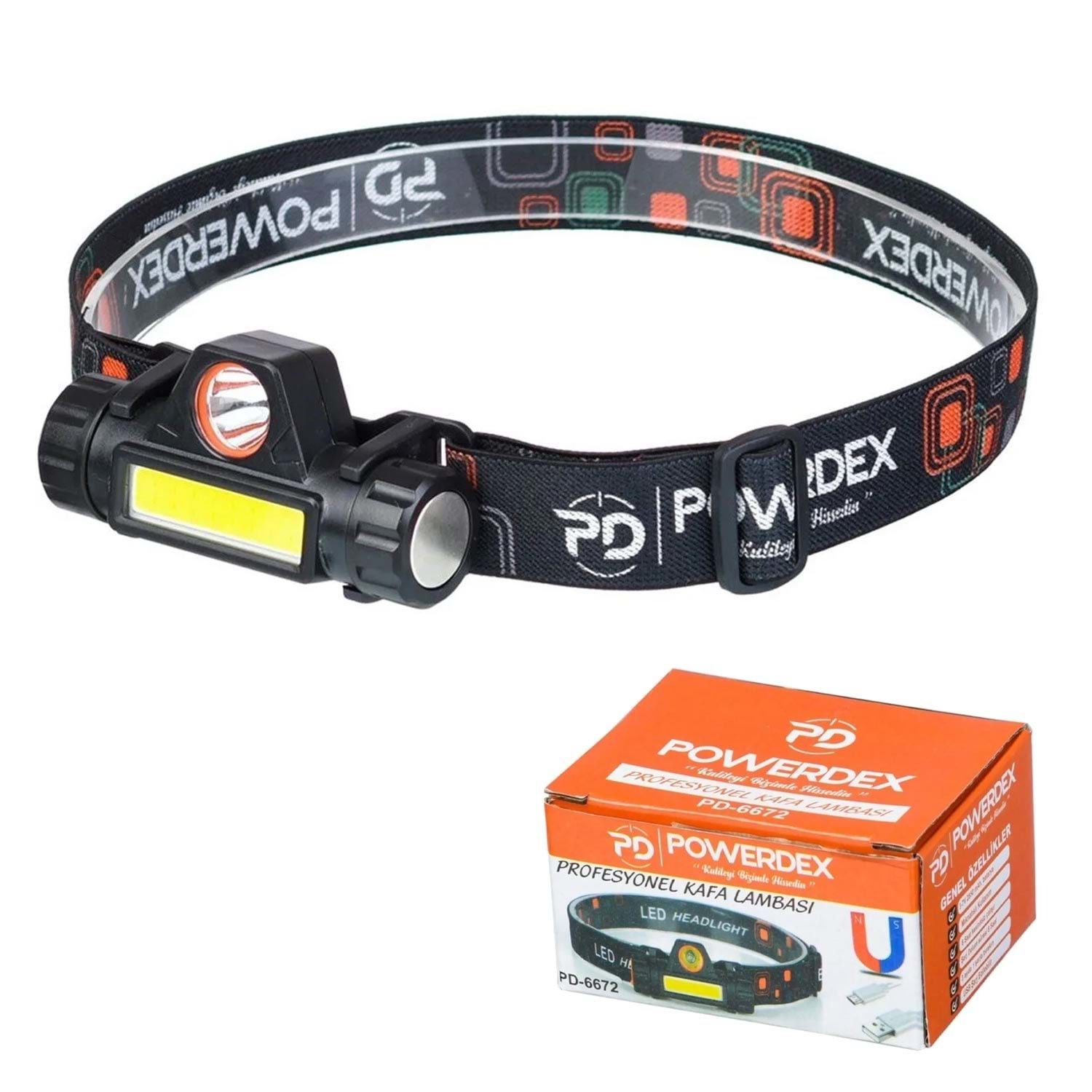 Powerdex Pd-6672 Ledli Şarjlı Kafa Lambası