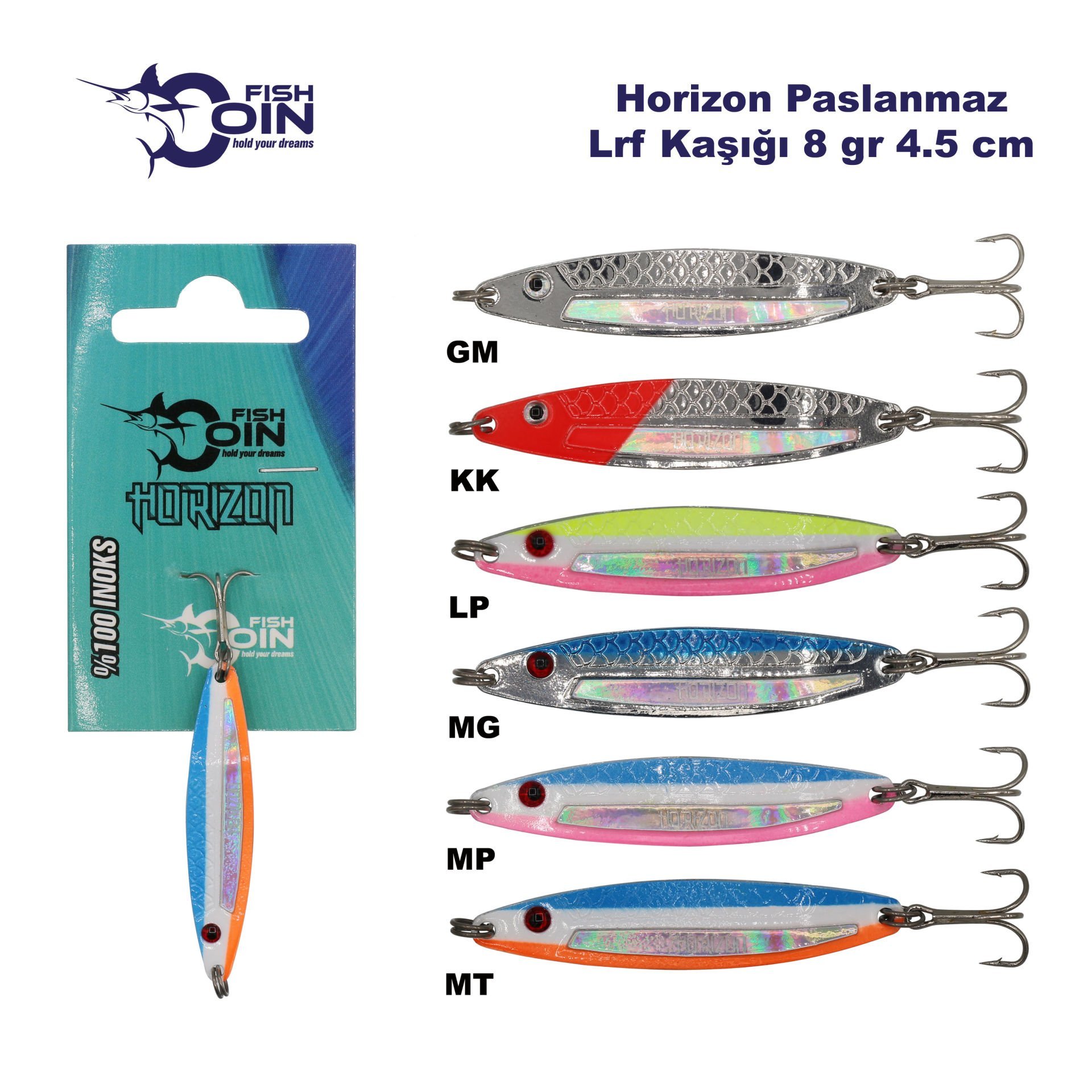 Fishcoin Horizon 8 gram 4.5 cm Lrf Kaşığı Paslanmaz