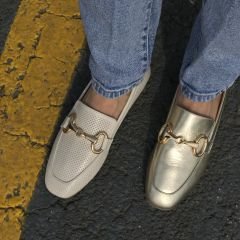 Gold Deri Loafer