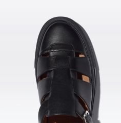 Siyah Deri Sandalet Sneaker