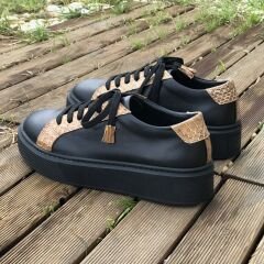 Siyah & Taba Python Sneaker