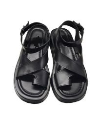 Siyah Deri Sandalet